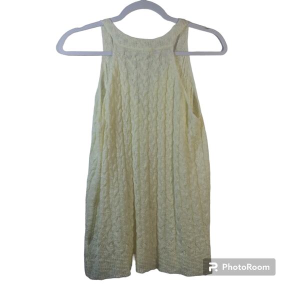 1.4.3 Story By Line Up Cream Cable Knit Button Front Sweater Vest Size M - Picture 2 of 7